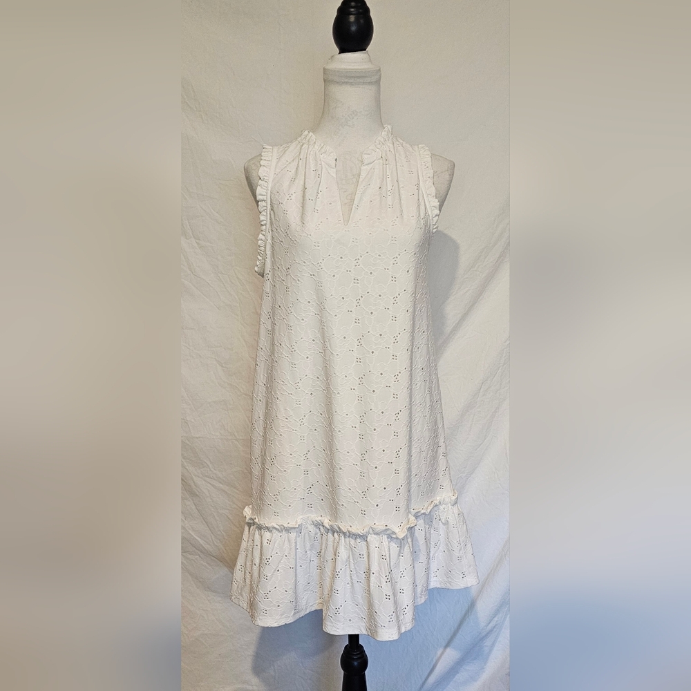 *LIKE NEW* Michael Kors White Eyelet Midi Dress